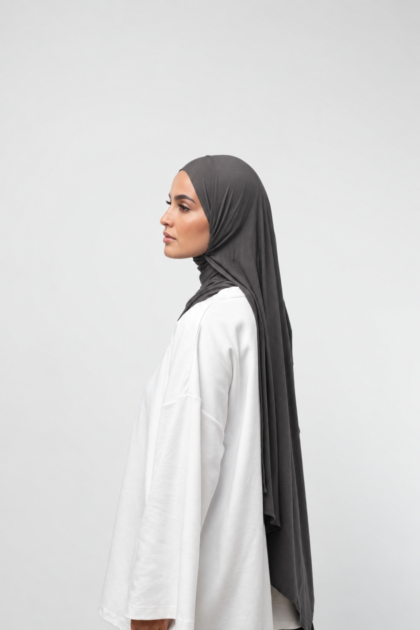 Bamboo hijab - mørkegrå
